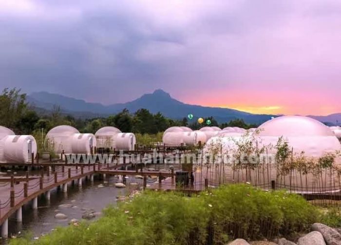 成都小鱼洞鱼凫湿地公园星空房泡泡屋，美景打卡一个都不能少