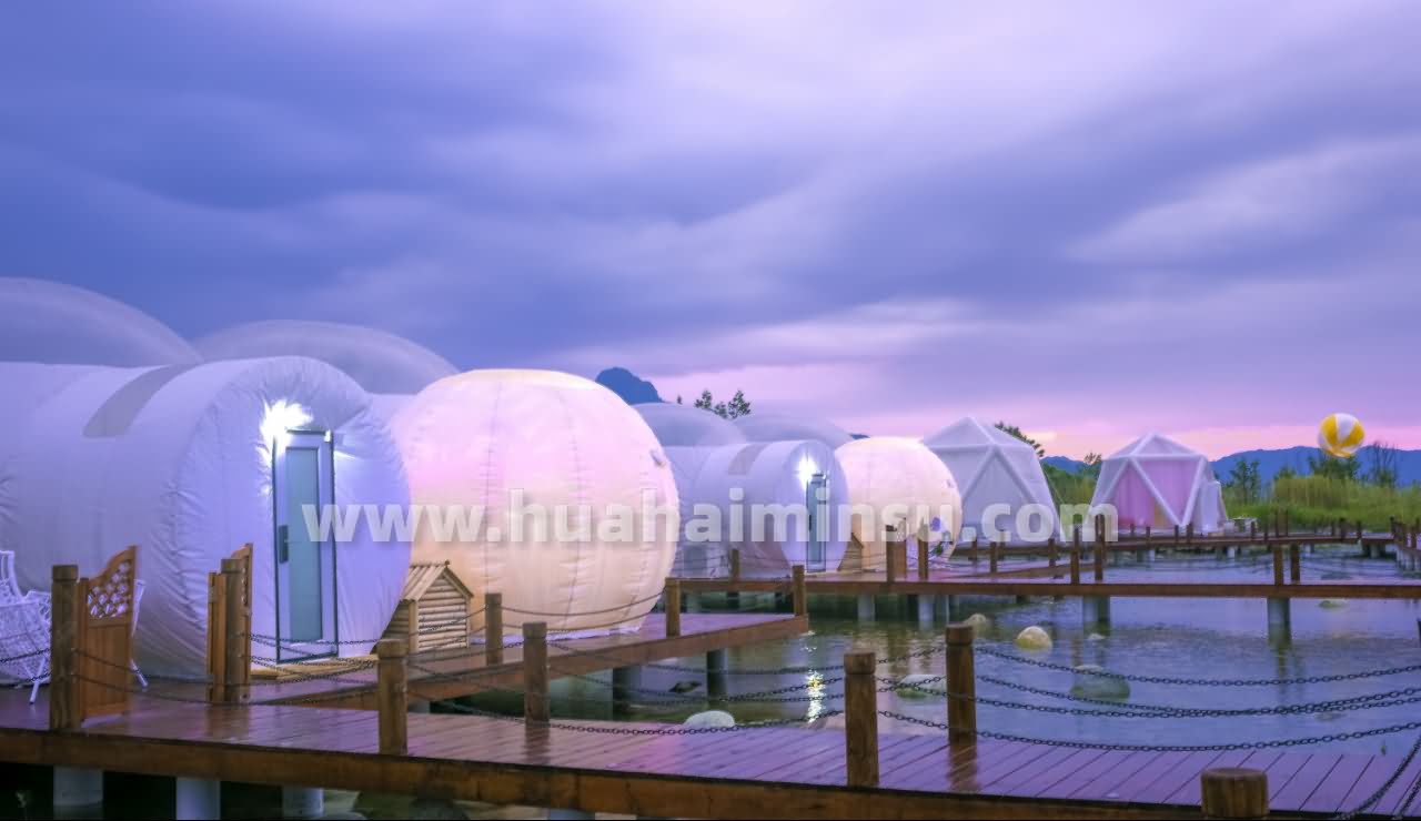 成都小鱼洞鱼凫湿地公园星空房泡泡屋，美景打卡一个都不能少