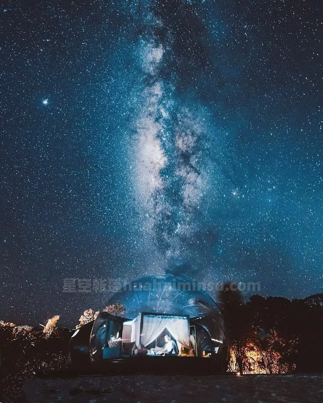 南糯山茶园泡泡屋星空房，躺在床上数满天星光
