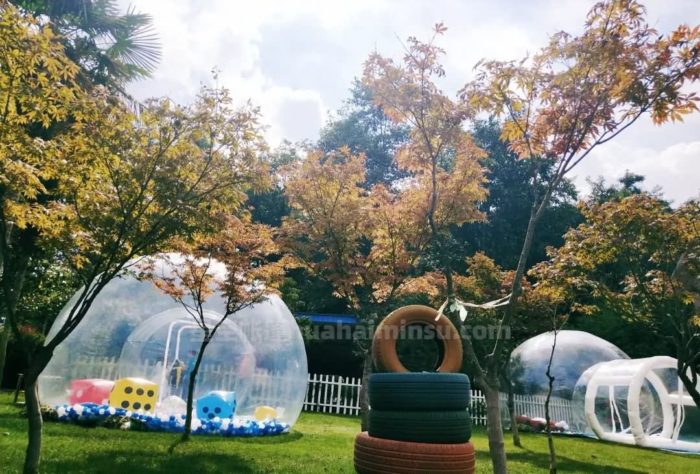 云南野鸭湖星空房泡泡屋，碰碰车、溜索、水上自行车一个都不能少